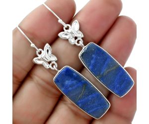 Butterfly - Dumortierite Quartz Earrings SDE61512 E-1080, 11x27 mm