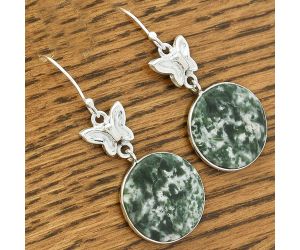 Butterfly - Natural Dioptase Earrings SDE61519 E-1080, 19x19 mm