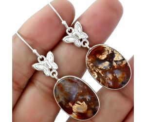 Butterfly - Rare Cady Mountain Agate Earrings SDE61527 E-1080, 16x22 mm