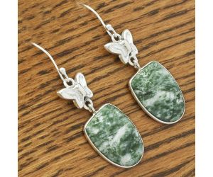 Butterfly - Natural Dioptase Earrings SDE61532 E-1080, 14x19 mm