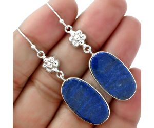 Natural Dumortierite Quartz Earrings SDE61550 E-1094, 13x24 mm