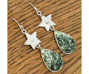 Star - Natural Dioptase Earrings SDE61618 E-1094, 15x21 mm