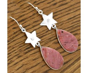 Star - Natural Pink Tulip Quartz Earrings SDE61621 E-1094, 14x23 mm