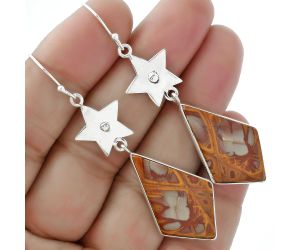 Star - Natural Noreena Jasper Earrings SDE61625 E-1094, 18x30 mm