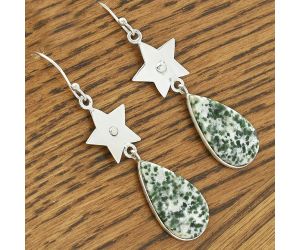 Star - Natural Dioptase Earrings SDE61631 E-1094, 12x23 mm