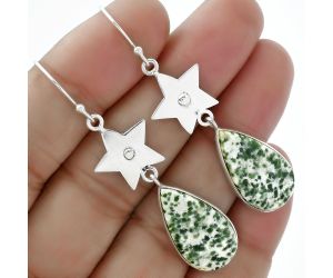 Star - Natural Dioptase Earrings SDE61631 E-1094, 12x23 mm