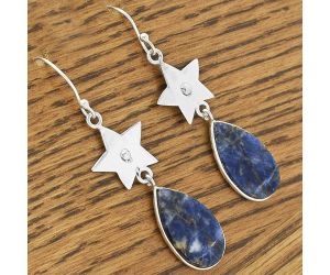 Star - Natural Sodalite Earrings SDE61635 E-1094, 12x21 mm