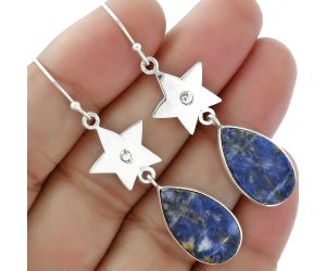 Star - Natural Sodalite Earrings SDE61635 E-1094, 12x21 mm