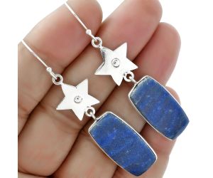 Star - Natural Dumortierite Quartz Earrings SDE61650 E-1094, 12x25 mm