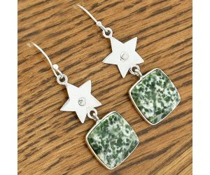 Star - Natural Dioptase Earrings SDE61652 E-1094, 16x16 mm