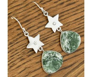 Star - Natural Dioptase Earrings SDE61655 E-1094, 18x18 mm