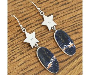 Star - Natural Sodalite Earrings SDE61657 E-1094, 13x25 mm