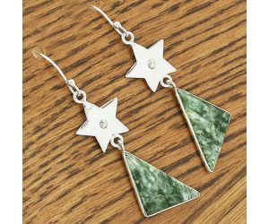 Star - Natural Dioptase Earrings SDE61658 E-1094, 12x24 mm