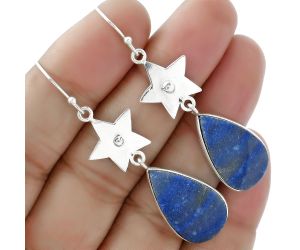 Star - Natural Dumortierite Quartz Earrings SDE61659 E-1094, 13x23 mm