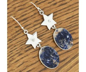 Star - Natural Sodalite Earrings SDE61660 E-1094, 16x20 mm