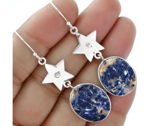 Star - Natural Sodalite Earrings SDE61660 E-1094, 16x20 mm