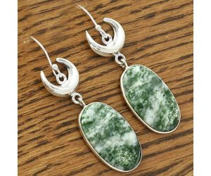 Crescent Moon - Natural Dioptase Earrings SDE61675 E-1207, 14x24 mm