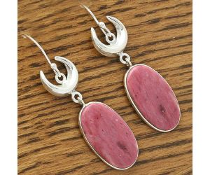 Crescent Moon - Pink Tulip Quartz Earrings SDE61688 E-1207, 13x23 mm