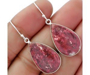 Natural Pink Thulite - Norway Earrings SDE61791 E-1001, 15x24 mm