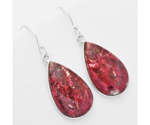 Natural Pink Thulite - Norway Earrings SDE61791 E-1001, 15x24 mm