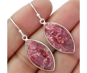 Natural Pink Thulite - Norway Earrings SDE61792 E-1001, 13x25 mm