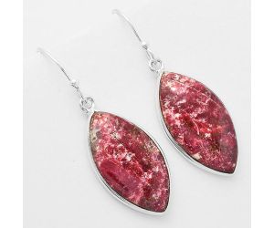 Natural Pink Thulite - Norway Earrings SDE61792 E-1001, 13x25 mm