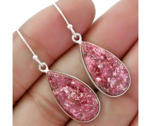 Natural Pink Thulite - Norway Earrings SDE61800 E-1001, 12x22 mm