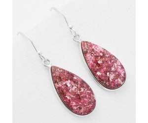 Natural Pink Thulite - Norway Earrings SDE61800 E-1001, 12x22 mm