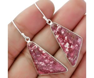 Natural Pink Thulite - Norway Earrings SDE61812 E-1001, 14x30 mm