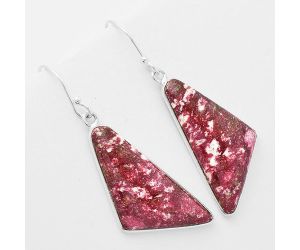 Natural Pink Thulite - Norway Earrings SDE61812 E-1001, 14x30 mm