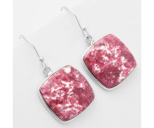 Natural Pink Thulite - Norway Earrings SDE61850 E-1001, 18x18 mm