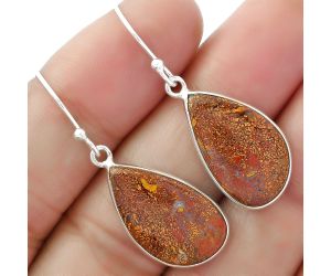 Natural Red Moss Agate Earrings SDE61866 E-1001, 12x20 mm