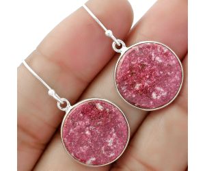 Natural Pink Thulite - Norway Earrings SDE61880 E-1001, 18x18 mm