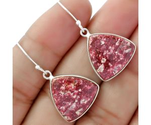 Natural Pink Thulite - Norway Earrings SDE61882 E-1001, 17x17 mm