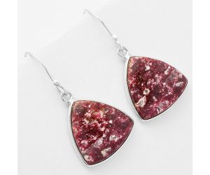 Natural Pink Thulite - Norway Earrings SDE61882 E-1001, 17x17 mm