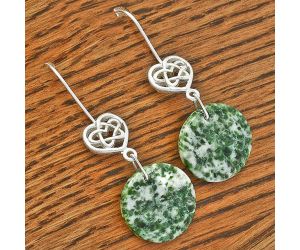 Celtic - Natural Dioptase Earrings SDE61916 E-1213, 18x18 mm