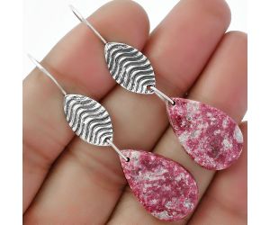 Natural Pink Tulip Quartz Earrings SDE61952 E-1203, 14x23 mm