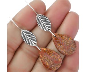 Natural Red Moss Agate Earrings SDE61967 E-1203, 15x22 mm