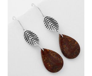 Natural Red Moss Agate Earrings SDE61967 E-1203, 15x22 mm