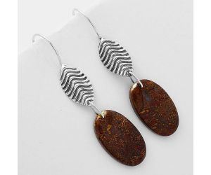 Natural Red Moss Agate Earrings SDE61981 E-1203, 13x22 mm