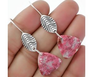 Natural Pink Thulite - Norway Earrings SDE61997 E-1203, 17x17 mm