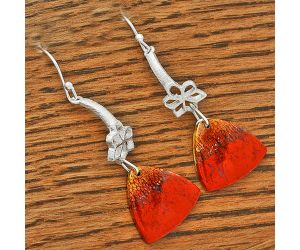 Natural Red Moss Agate Earrings SDE62004 E-1205, 17x17 mm