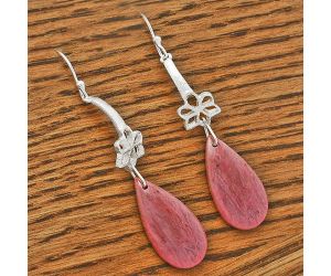 Natural Pink Tulip Quartz Earrings SDE62006 E-1205, 11x22 mm