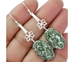 Natural Dioptase Earrings SDE62011 E-1205, 13x22 mm