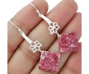 Natural Pink Thulite - Norway Earrings SDE62015 E-1205, 14x14 mm