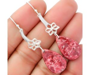 Natural Pink Thulite - Norway Earrings SDE62024 E-1205, 13x21 mm