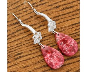 Natural Pink Thulite - Norway Earrings SDE62024 E-1205, 13x21 mm