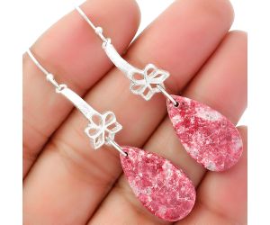 Natural Pink Thulite - Norway Earrings SDE62027 E-1205, 12x22 mm