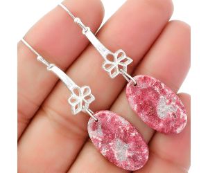 Natural Pink Thulite - Norway Earrings SDE62044 E-1205, 13x23 mm