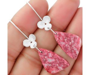 Natural Pink Thulite - Norway Earrings SDE62084 E-1094, 14x24 mm